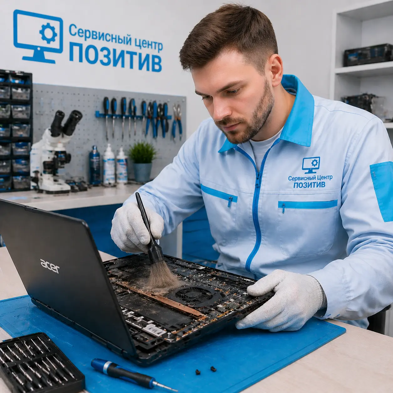 Чистка ноутбука Acer от пыли в Волжском | Замена термопасты