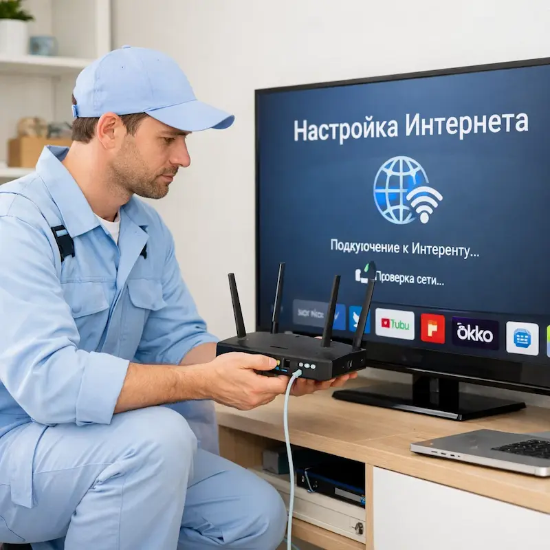 Настройка интернета на телевизоре в Волжском