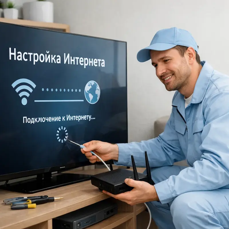 Настройка интернета на ТВ в Волжском