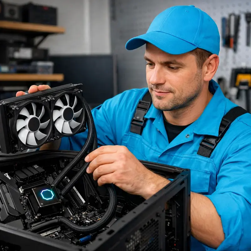 Установка водяного охлаждения на компьютер в Волжском