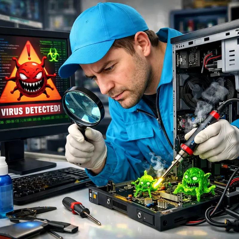 Вылечить компьютерный вирус в Волжском